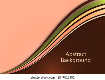 Bright abstract background with smooth curved wave lines. The effects of light and shadow. Place for advertising text. Vector illustration for your design.