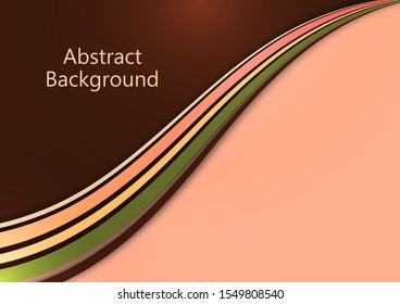 Bright abstract background with smooth curved wave lines. The effects of light and shadow. Place for advertising text. Vector illustration for your design.