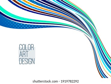 Bright abstract background, soft colored lines. Template for your design. Vector illustration