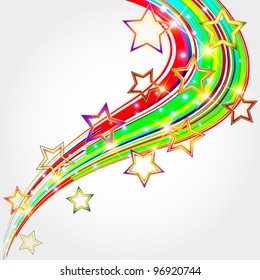 Bright abstract background with stars.  Vector illustration.