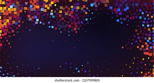 A bright abstract background with a stream of particles on a dark background. Design of flyers for parties, banners for websites, presentations, original packaging. Stock vector illustration.