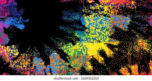 A bright abstract background with a stream of particles on a dark background. Design of flyers for parties, banners for websites, presentations, original packaging. Stock vector illustration.
