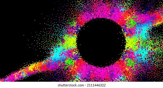 A bright abstract background with a stream of particles on a dark background. Design of flyers for parties, banners for websites, presentations, original packaging. Stock vector illustration.