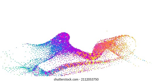 A bright abstract background with a stream of particles on a white background. Design of flyers for parties, banners for websites, presentations, original packaging. Stock vector illustration.