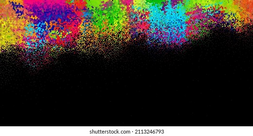A bright abstract background with a stream of particles on a dark background. Design of flyers for parties, banners for websites, presentations, original packaging. Stock vector illustration.