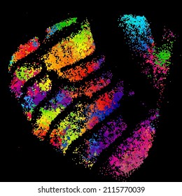 A bright abstract background with a stream of particles on a dark background. Design of flyers for parties, banners for websites, presentations, original packaging. Stock vector illustration.