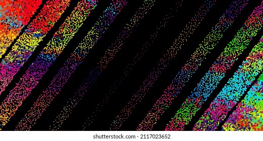 A bright abstract background with a stream of particles on a dark background. Design of flyers for parties, banners for websites, presentations, original packaging. Stock vector illustration.