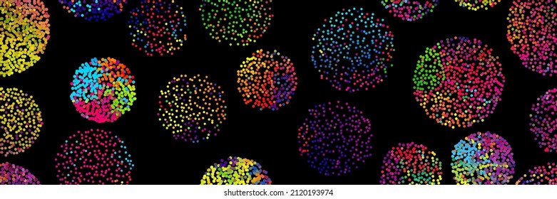A bright abstract background with a stream of particles on a dark background. Design of flyers for parties, banners for websites, presentations, original packaging. Stock vector illustration.