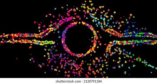 A bright abstract background with a stream of particles on a dark background. Design of flyers for parties, banners for websites, presentations, original packaging. Stock vector illustration.