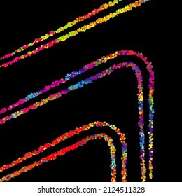 A bright abstract background with a stream of particles on a dark background. Design of flyers for parties, banners for websites, presentations, original packaging. Stock vector illustration.