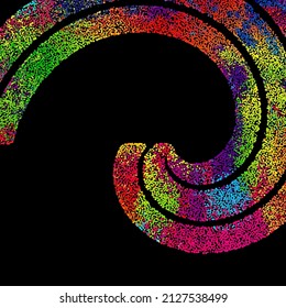 A bright abstract background with a stream of particles on a dark background. Design of flyers for parties, banners for websites, presentations, original packaging. Stock vector illustration.