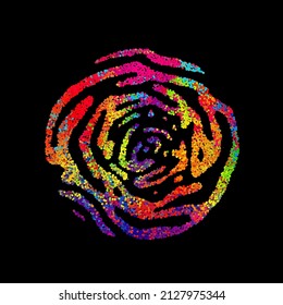 A bright abstract background with a stream of particles on a dark background. Design of flyers for parties, banners for websites, presentations, original packaging. Stock vector illustration.