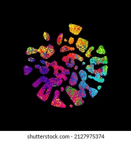 A bright abstract background with a stream of particles on a dark background. Design of flyers for parties, banners for websites, presentations, original packaging. Stock vector illustration.