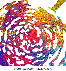A bright abstract background with a stream of particles on a white background. Design of flyers for parties, banners for websites, presentations, original packaging. Stock vector illustration.