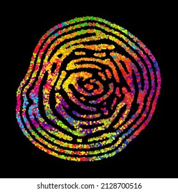 A bright abstract background with a stream of particles on a dark background. Design of flyers for parties, banners for websites, presentations, original packaging. Stock vector illustration.