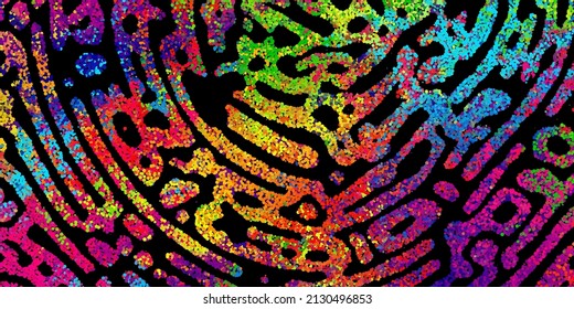 A bright abstract background with a stream of particles on a dark background. Design of flyers for parties, banners for websites, presentations, original packaging. Stock vector illustration.