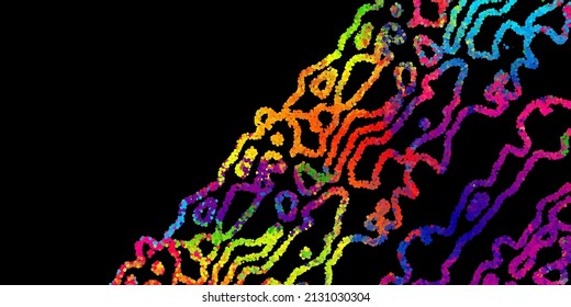 A bright abstract background with a stream of particles on a dark background. Design of flyers for parties, banners for websites, presentations, original packaging. Stock vector illustration.