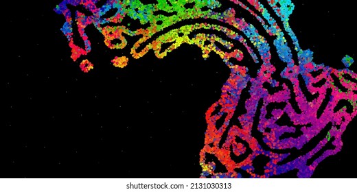 A bright abstract background with a stream of particles on a dark background. Design of flyers for parties, banners for websites, presentations, original packaging. Stock vector illustration.