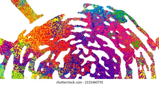A bright abstract background with a stream of particles on a white background. Design of flyers for parties, banners for websites, presentations, original packaging. Stock vector illustration.