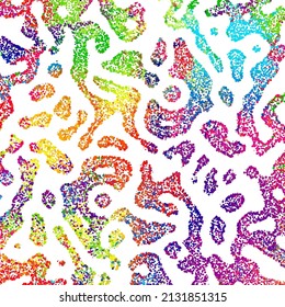 A bright abstract background with a stream of particles on a white background. Design of flyers for parties, banners for websites, presentations, original packaging. Stock vector illustration.