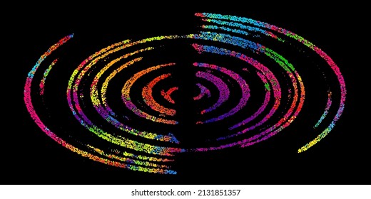 A bright abstract background with a stream of particles on a dark background. Design of flyers for parties, banners for websites, presentations, original packaging. Stock vector illustration.