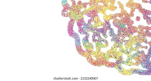 A bright abstract background with a stream of particles on a white background. Design of flyers for parties, banners for websites, presentations, original packaging. Stock vector illustration.