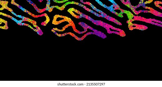 A bright abstract background with a stream of particles on a dark background. Design of flyers for parties, banners for websites, presentations, original packaging. Stock vector illustration.