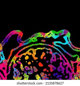 A bright abstract background with a stream of particles on a dark background. Design of flyers for parties, banners for websites, presentations, original packaging. Stock vector illustration.