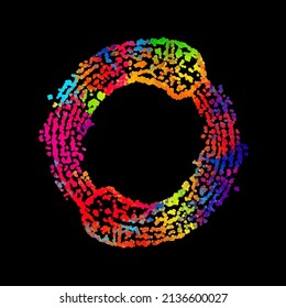 A bright abstract background with a stream of particles on a dark background. Design of flyers for parties, banners for websites, presentations, original packaging. Stock vector illustration.