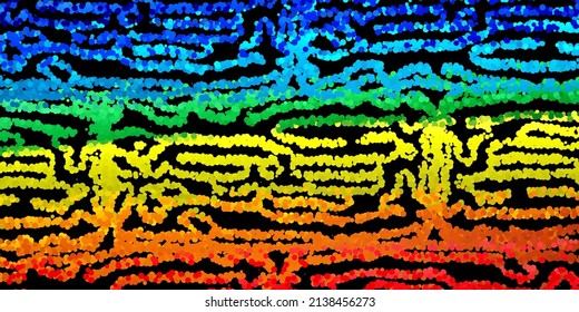 A bright abstract background with a stream of particles on a dark background. Design of flyers for parties, banners for websites, presentations, original packaging. Stock vector illustration.