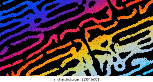 A bright abstract background with a stream of particles on a dark background. Design of flyers for parties, banners for websites, presentations, original packaging. Stock vector illustration.