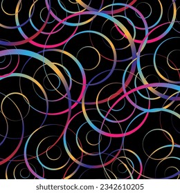 A bright abstract background with swirls lines on a dark background. Design of flyers for parties, banners for websites and presentations
