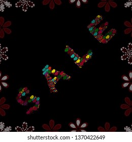 Bright abstract background with text. Lettering. Original poster for discount. Seamless. Pictures in black, red and white colors. Vector. Best sale banner.