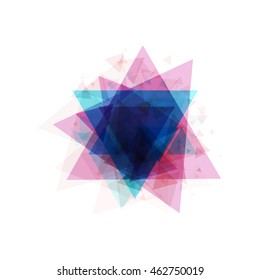 Bright abstract background of triangles with frame for text on a white background. Vector illustration