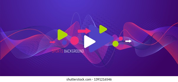 Bright abstract background with waves, vector illustration