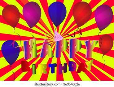 Bright abstract background with word Happy Birthday