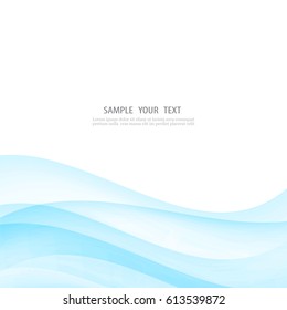 Bright abstract background.Smooth waves and lines on a white background.Blue abstract waves.Design element.