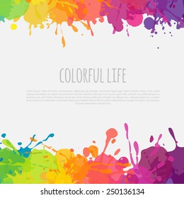 bright abstract banner with color splashes