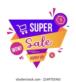 Bright abstract banner. Editable vector design. Mega sale offer