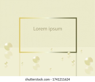 Bright abstract banner with realistic balls on a golden background.