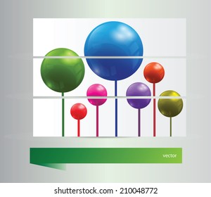 Bright abstract banners with balls