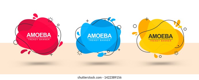 Bright abstract banners liquid shape. Ready templates for use in the web and print. Vector trendy banners.