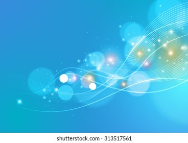 Bright Abstract Blue Background, Vector Illustration