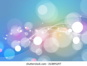 Bright Abstract Blue Background, Vector Illustration
