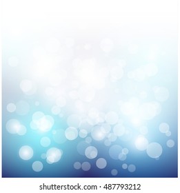 Bright abstract blue and white background.Christmas with white snowflakes