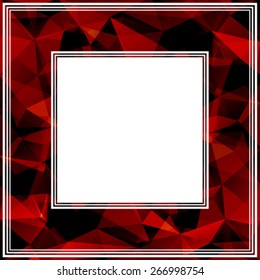 Bright abstract border with red polygonal triangles.