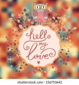 Bright abstract card with textbox. Stylish colorful background in rainbow colors in vector