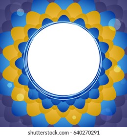Bright abstract circular background with colorful pattern and place for your text. Template, mock-up for online shopping, advertising, selling banner.