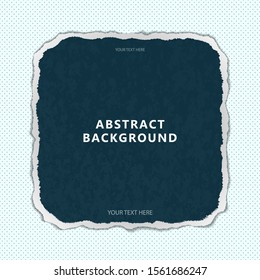 Bright abstract colored piece of paper torn around the edges on a polka dot background. Frame, texture, place for text. Template for your design. Vector illustration
