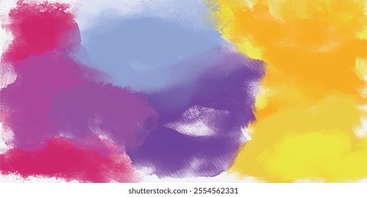 Bright abstract colorful pastel watercolor drawing on a paper image. Aesthetic holi watercolour background. Aquarelle paint brush texture. Rainbow colored powder explosion isolated on white background